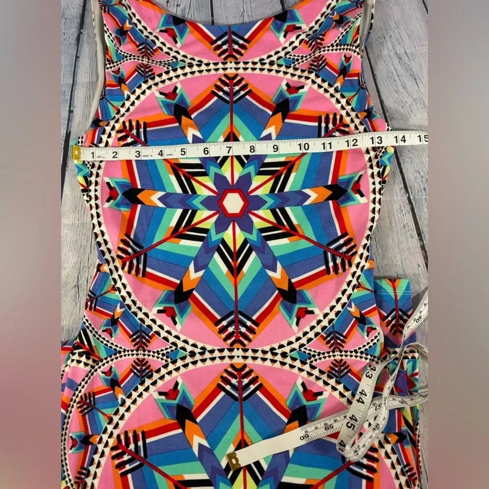 Mara Hoffman Pink Blue Swim Kites Pattern Beach Vacation Cut Out Mini Dress S